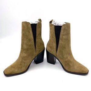 Marc Fisher Suede Kristie Booties - Color: Recife/DKCafe - Size 7M